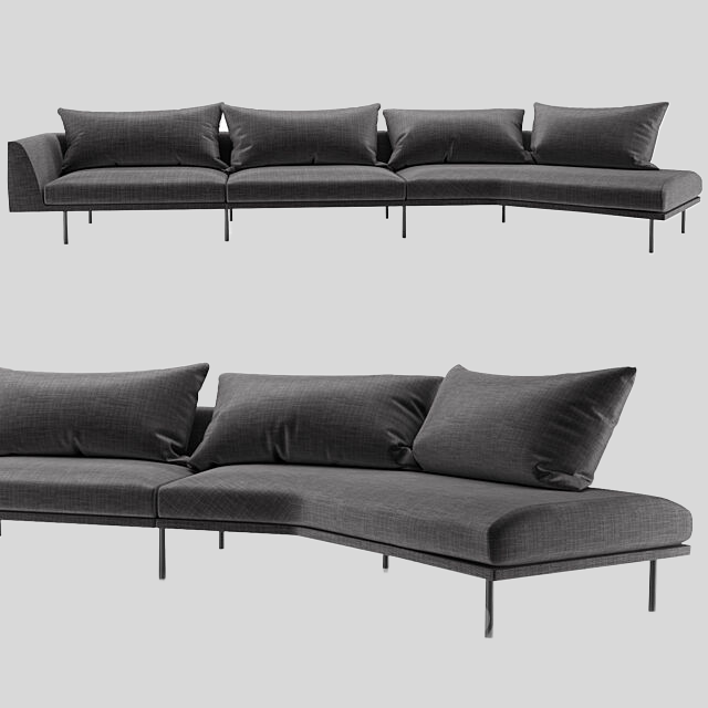 多人沙发3D模型下载-1