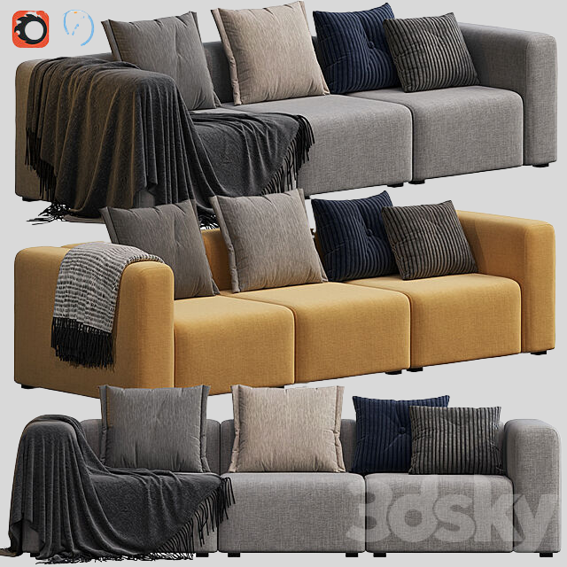 多人沙发3D模型下载-1