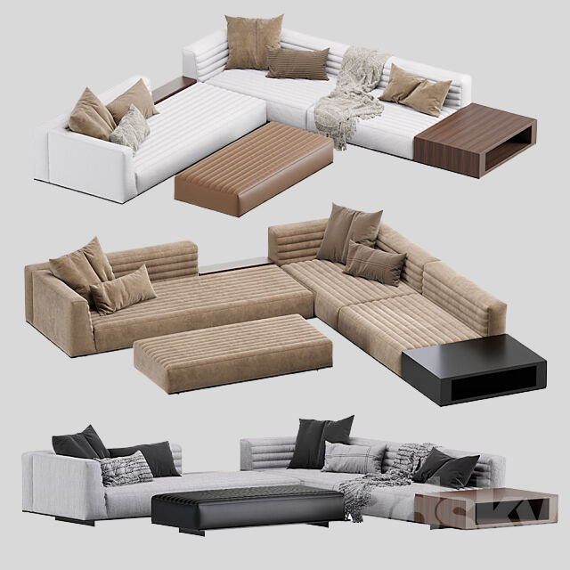 多人沙发3D模型下载-1