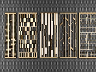 屏风隔断3d模型-1