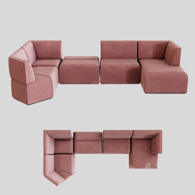 多人沙发3D模型下载-1