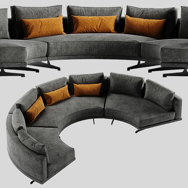 多人沙发3D模型下载-1