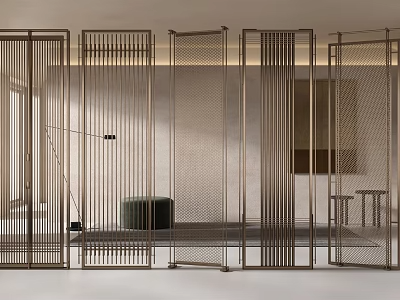 屏风隔断3d模型-1