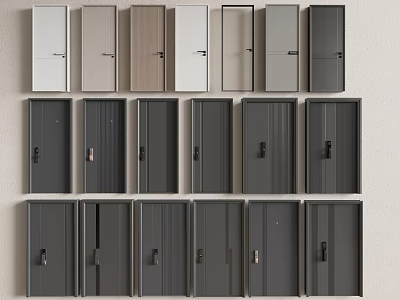 入户门_防盗门3D模型下载-1