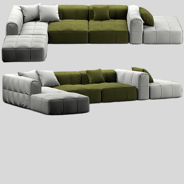 多人沙发3D模型下载-1