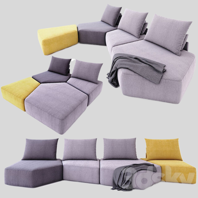 多人沙发3D模型下载-1