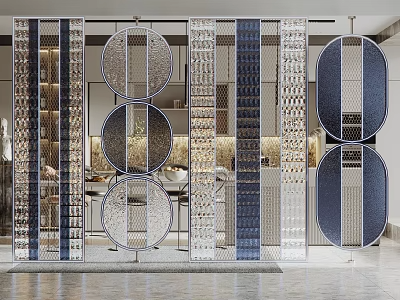 屏风隔断3d模型-1