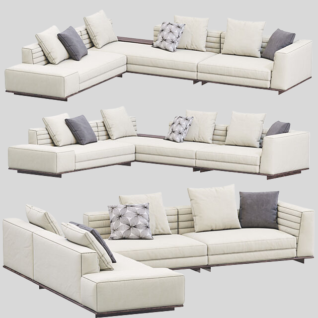 多人沙发3D模型下载-1