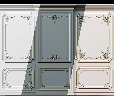 雕花石膏线条角线罗马柱子3d模型-1