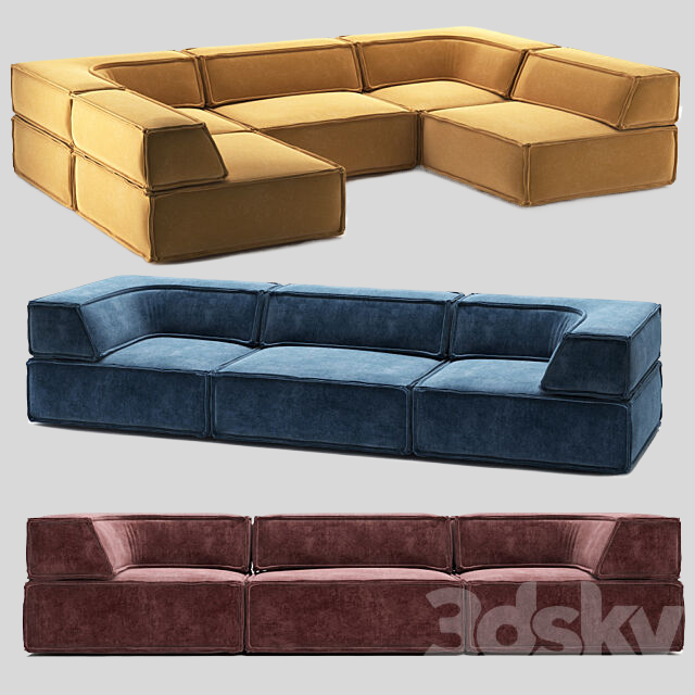 多人沙发3D模型下载-1