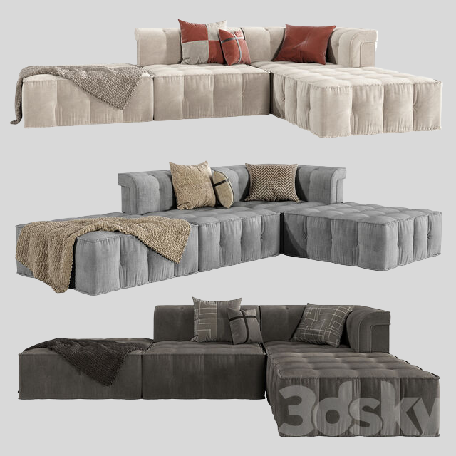 多人沙发3D模型下载-1