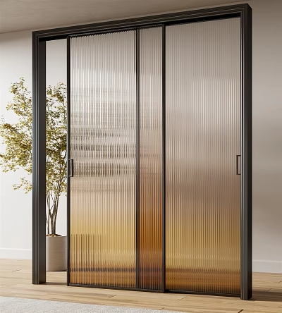 玻璃门_玻璃推拉门3D模型-1