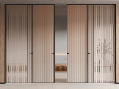 玻璃推拉门3D模型-1