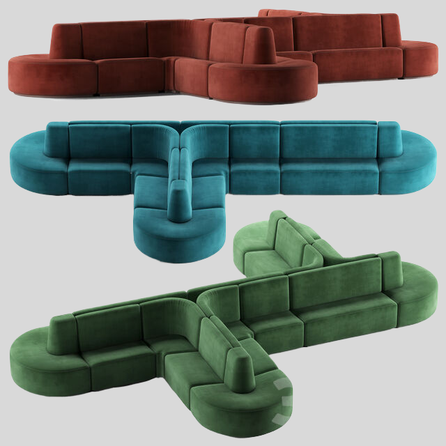 多人沙发3D模型下载-1