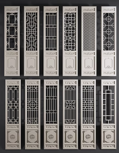 屏风隔断3d模型-1