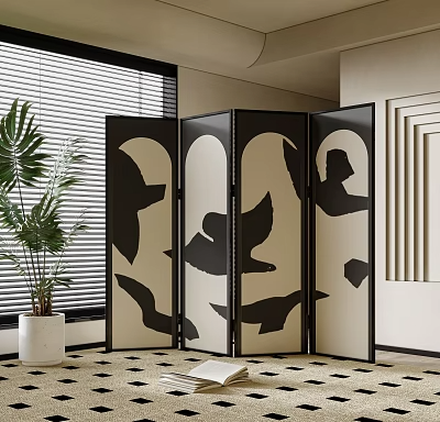 屏风隔断3d模型-1