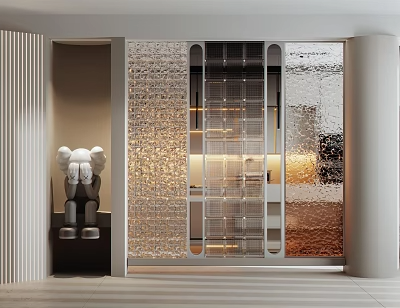 屏风隔断3d模型-1