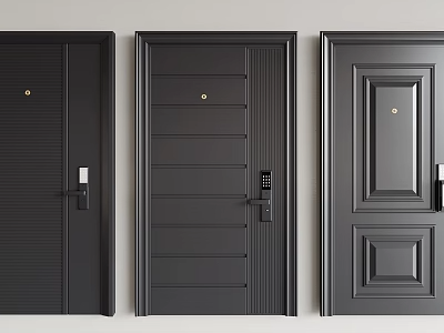 入户门_防盗门3D模型下载-1