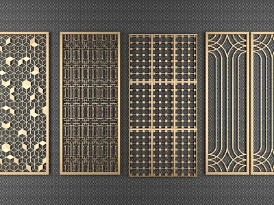 屏风隔断3d模型-1