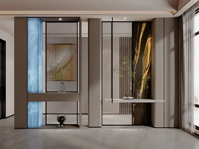 屏风隔断3d模型-1