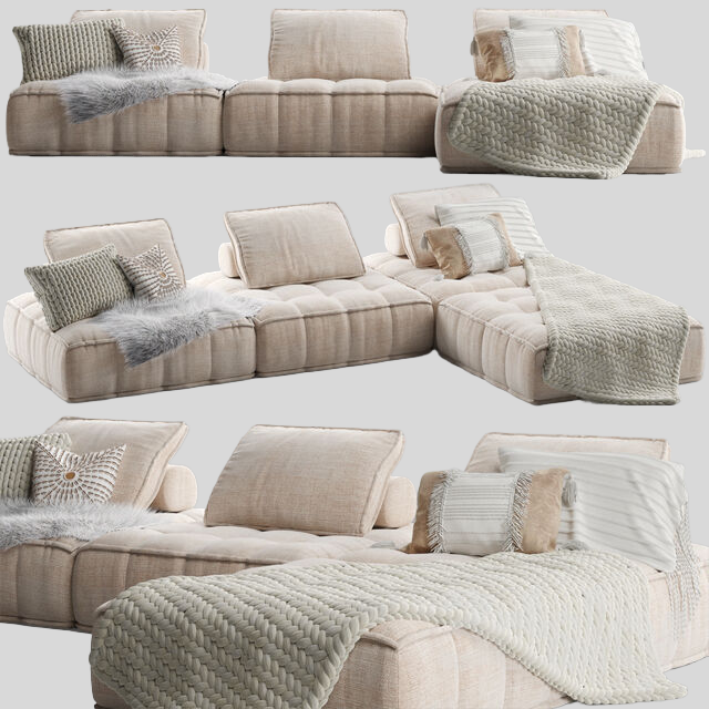 多人沙发3D模型下载-1