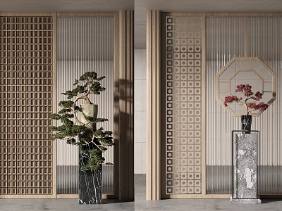 屏风隔断3d模型-1