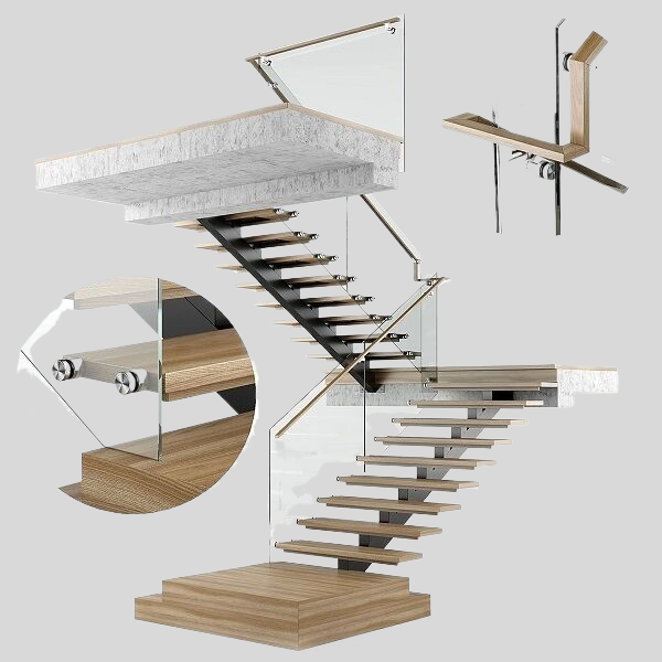 楼梯_扶手3D模型下载-1