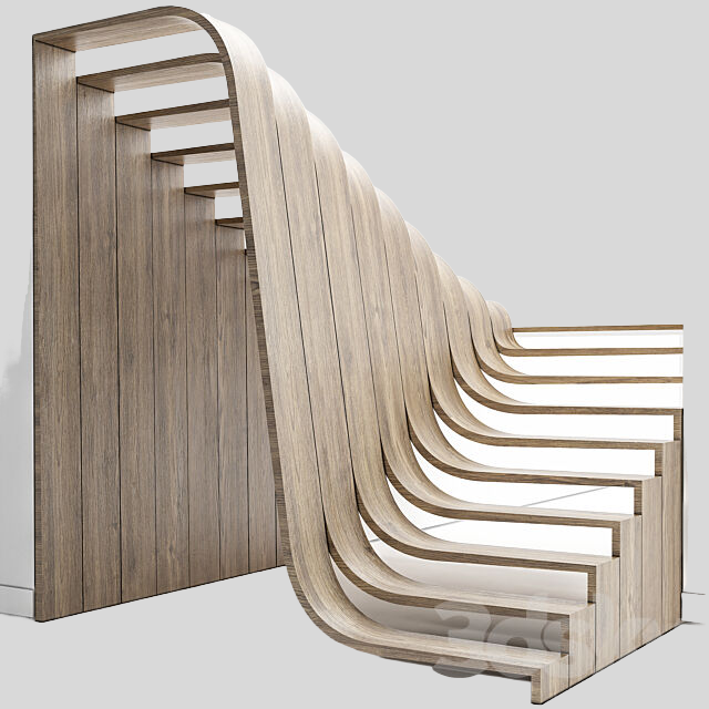 楼梯_扶手3D模型下载-1