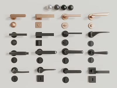 门锁五金拉手3d模型-1