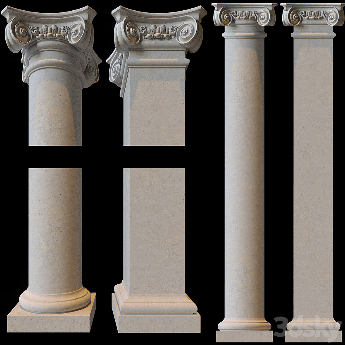 罗马柱3D模型下载-1