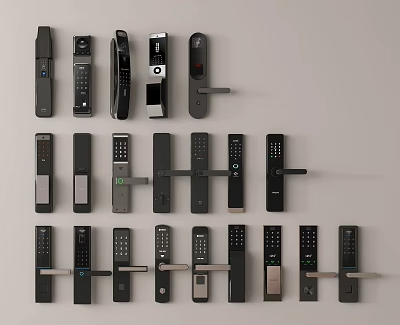 门锁五金拉手3d模型-1