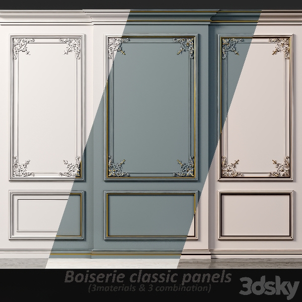 雕花石膏线条角线罗马柱子3d模型-1