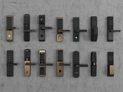 门锁五金拉手3d模型-1