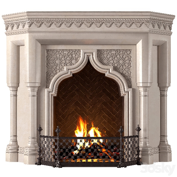 壁炉3D模型-1