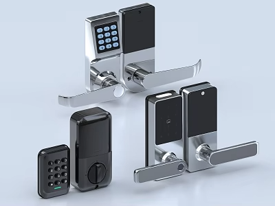 门锁五金拉手3d模型-1