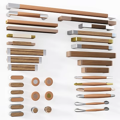 门锁五金拉手3d模型-1