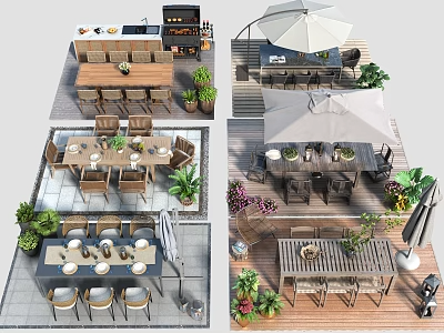 户外椅凳3D模型-1