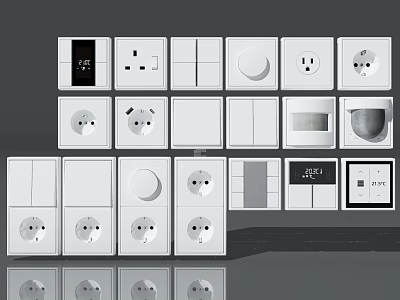 开关插座3D模型下载-1