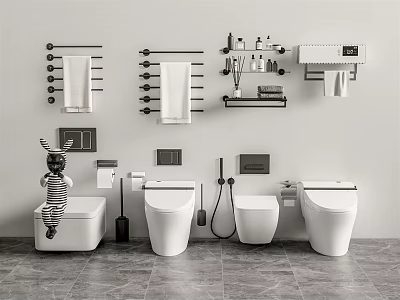 马桶小便斗SU模型-1