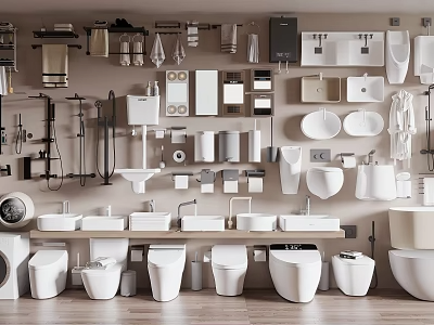 马桶小便斗SU模型-1