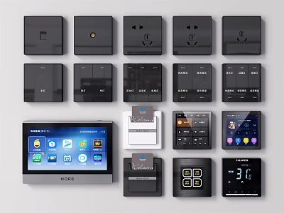 开关插座3D模型下载-1