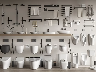 马桶小便斗SU模型-1