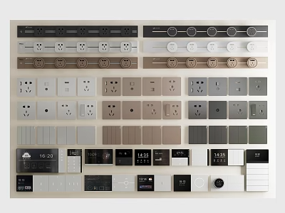 开关插座3D模型下载-1