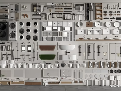 马桶小便斗SU模型-1