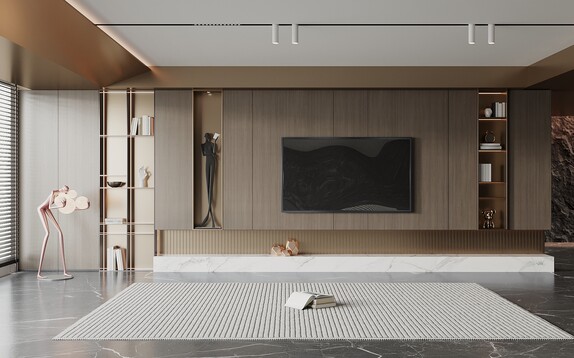 电视背景墙3D模型-1