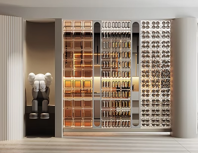 玻璃隔断 _玻璃砖隔断3D模型-1