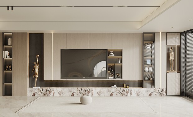 电视背景墙3D模型-1