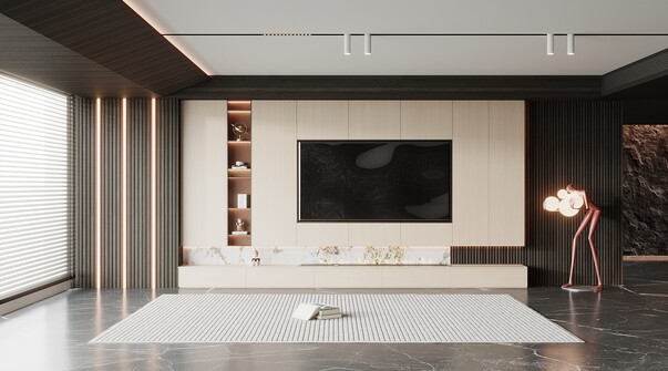 电视背景墙3D模型-1