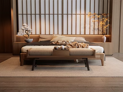 双人床SU模型下载-1