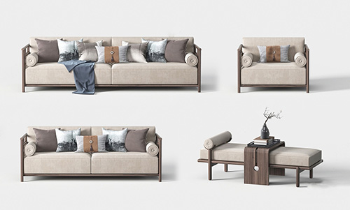 多人沙发SU模型下载-1